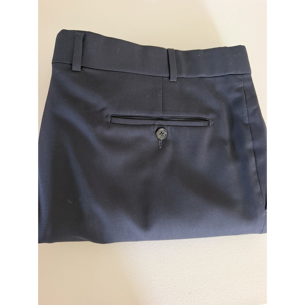 Ballin Mens 44x26 Black Super 120's Wool Classic Fit Straight Pleated Dress Pant